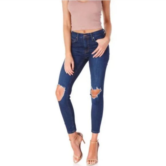 Free People Busted Knee Skinny Jeans - Picture 4 of 8